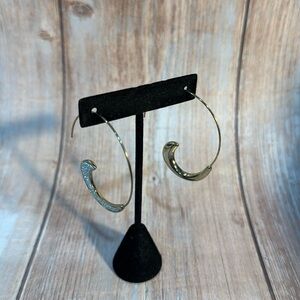 Preowned VTG Silver and Gold Tone 2”x2” Earrings Item #PHK120